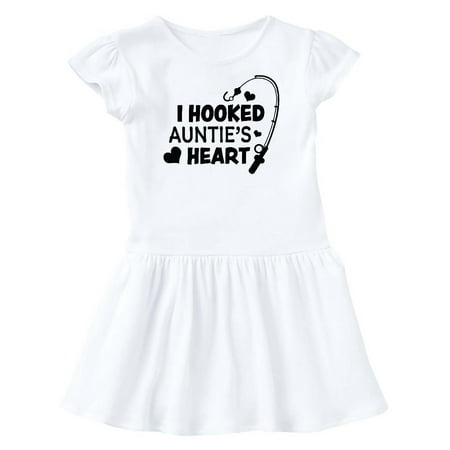 

Inktastic I Hooked Auntie s Heart with Fishing Rod Gift Toddler Girl Dress