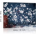 thumbnail image 2 of Floral Wall Art Blossom Magnolia Canvas Wall Decor for Bathroom Bedroom Dark Blue and White Flower Picture 1 Panel Oil Painting 12x16inch, 2 of 6