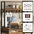 thumbnail image 6 of Tribesigns Kitchen Bakers Rack with Power Outlets, 5 Tier Microwave Oven Stand with Drawer, Sliding Shelves & Hooks, Rustic Brown, 6 of 9