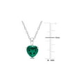 thumbnail image 3 of 1.50 Carat (Ctw) Lab-Created Emerald Heart Solitaire Pendant Necklace in Sterling Silver with Chain for Women, 3 of 6