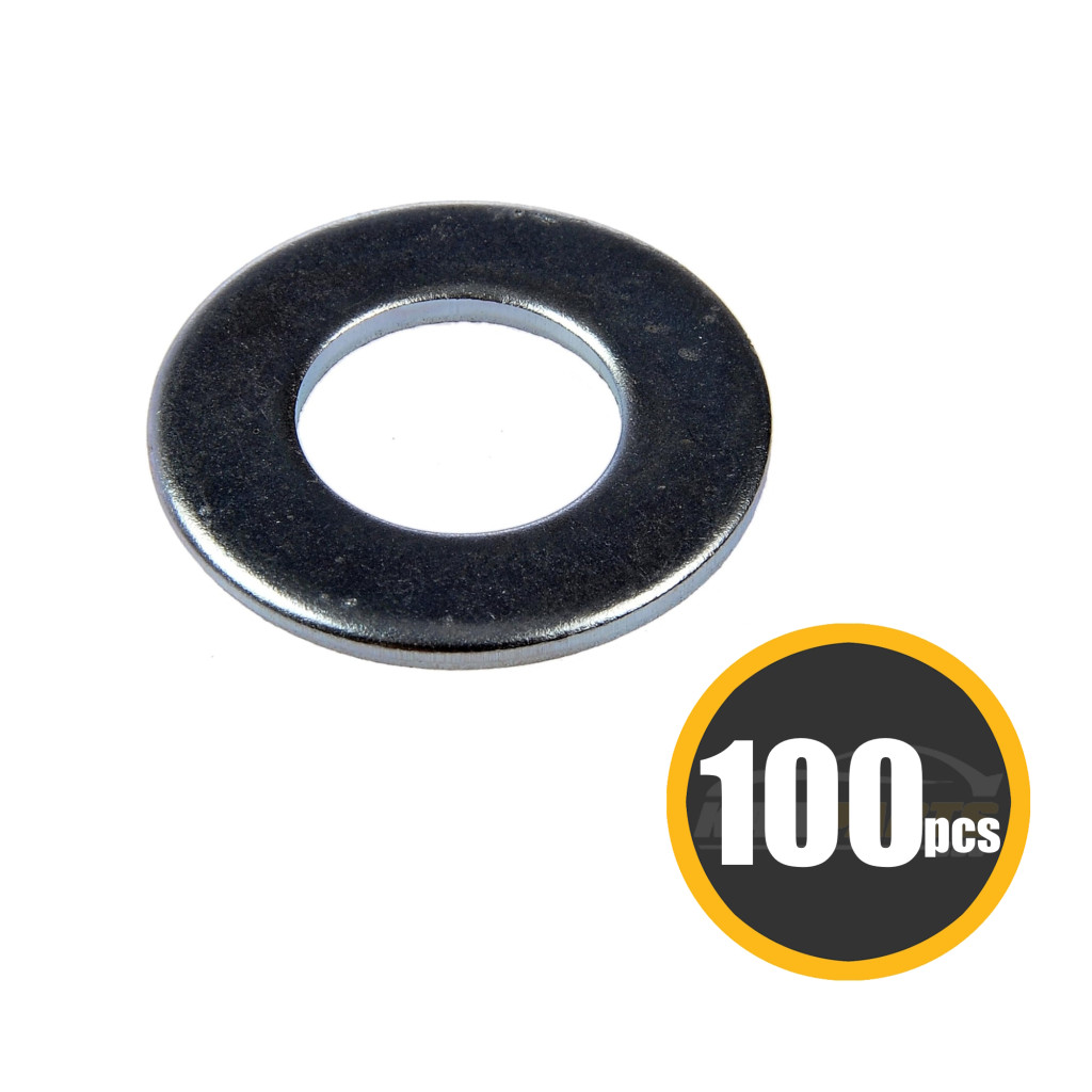 KarParts360 Flat Washer | Steel | Natural/Zinc-Plated Finish | Flat Type | 1/2 Inches Callout Size | 1/2 Inches Inside Diameter