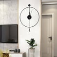 thumbnail image 2 of Modern Silent Wall Clock with Metal Pendulum, High-Quality Iron Frame, No Ticking Quartz Movement, Stylish Design for Home or Office, 2 of 11