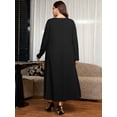 thumbnail image 7 of SHOWMALL Women's Plus Size Long Sleeve Maxi Dress with Pockets - Soft Casual Loose Long Boho Dress, 7 of 7