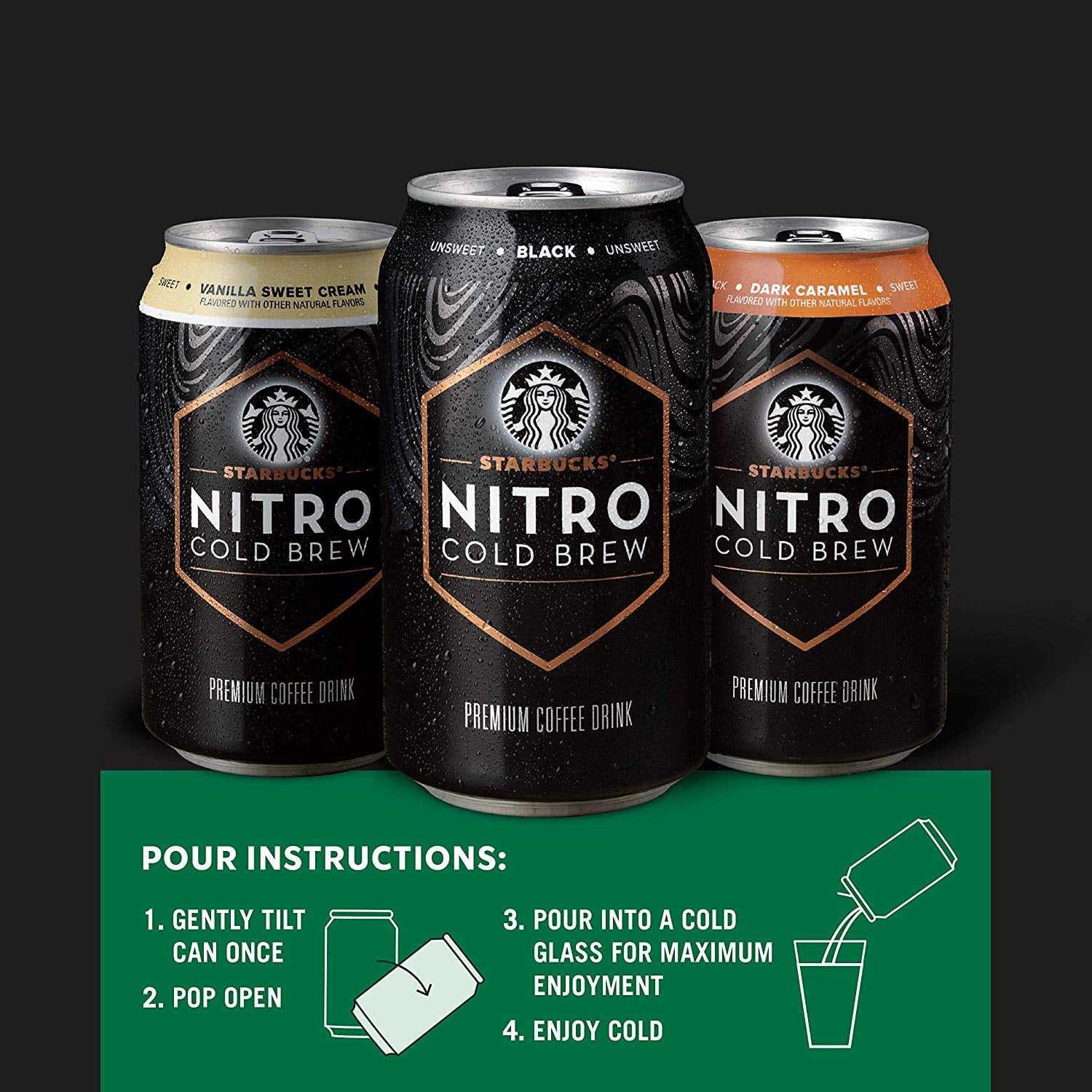 Starbucks Nitro Cold Brew Vanilla Premium Iced Coffee Drink 9.6 fl oz Can