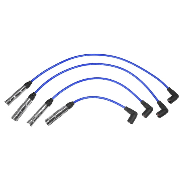 Bobinas de encendido de cables de bujía de 7 mm para Volkswagen Beetle Golf Jetta L4 2.0L No.06A905430K - Paquete de 4