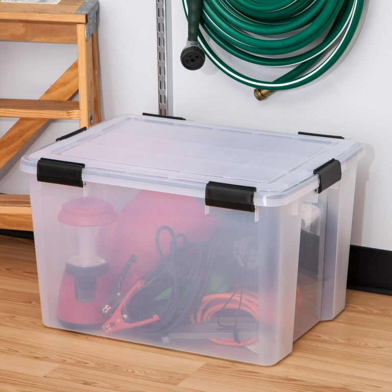 IRIS Weathertight Storage Box, 62 Quart - Clear