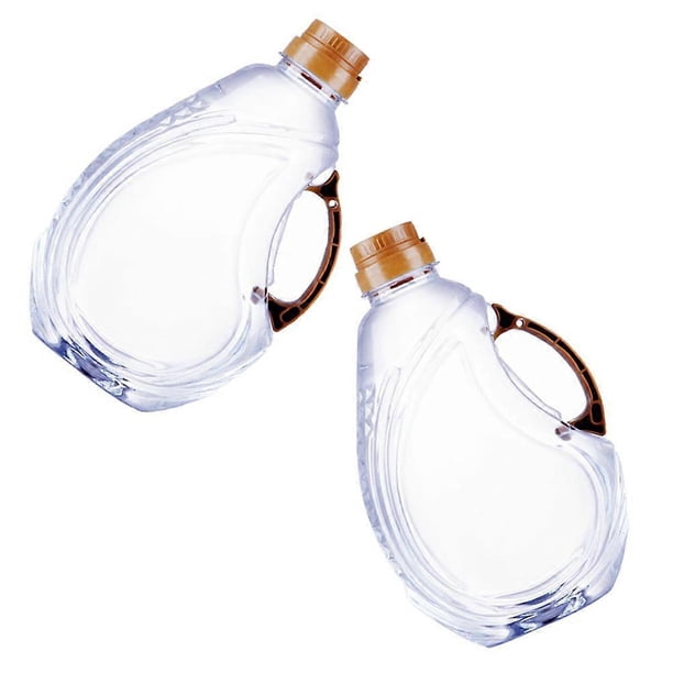 Cooking Oil Dispenser Plastic Oiler Leak-Proof Oil Pot Home Kitchen Transparent 2Pcs