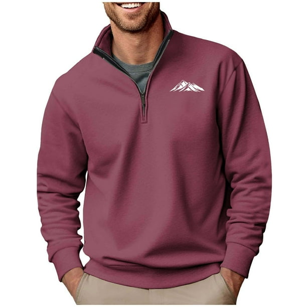 Blusa y camisa de manga larga con cuello alto para hombre, sudadera con capucha estampada, jersey deportivo con media cremallera, blusa de manga larga con cuello alto para hombre, blusa de poliéster