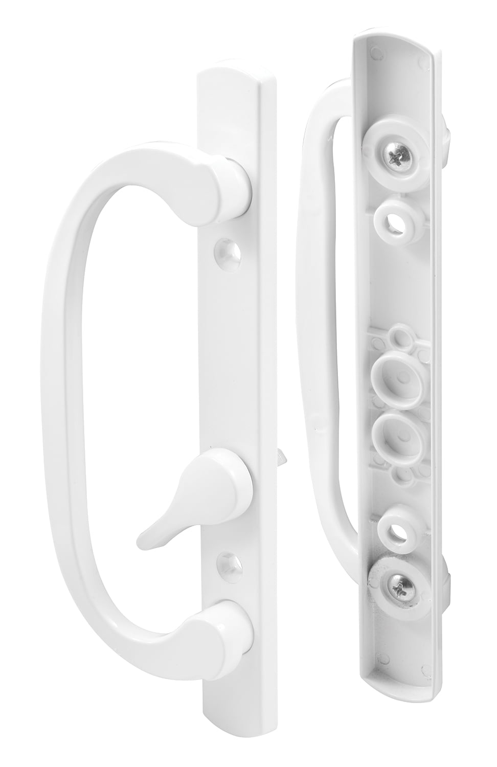 Prime Line C1280 White Offset Latch Lever Sliding Door Handle Set