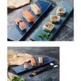 thumbnail image 3 of Ceramics Sushi Plate Rectangular Dish Japanese Style Snack Tray Serving Dish for Home Restaurant (Black), 3 of 8