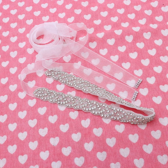 PENIKOKO Elegant White Wedding Dress Belt with Sparkling Rhinestone Design, Perfect Bridal Accessory for Weddings and Special Events