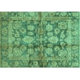 thumbnail image 1 of Ahgly Company Indoor Rectangle Oriental Turquoise Blue Traditional Area Rugs, 6' x 9', 1 of 4