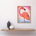 thumbnail image 2 of Flamingo Folk Art Watercolour Painting Art Print Framed Poster Wall Decor 12x16 inch, 2 of 5