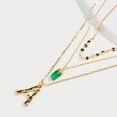 thumbnail image 3 of Zeus Fashion 26 Letters Natural Stone Charm Multi Layer Chain Necklace Women Jewelry, 3 of 7
