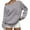 Grey, variant on Women's Off Shoulder Sweatshirt with Pockets, Oversized Fleece Long Sleeve Pullover Top for Casual Comfort Wear, Street Fashion, Daily Activities, Gym Yoga Running and Spring Fall Winter Khaki L