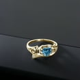 thumbnail image 2 of Gem Stone King 18K Yellow Gold Plated Silver Ring Persian Blue Moissanite Created Sapphire (0.81 Cttw), 2 of 2