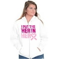 thumbnail image 4 of Breast Cancer Awareness Her in Hero Zip Hoodie Sweatshirt Women Brisco Brands L, 4 of 6