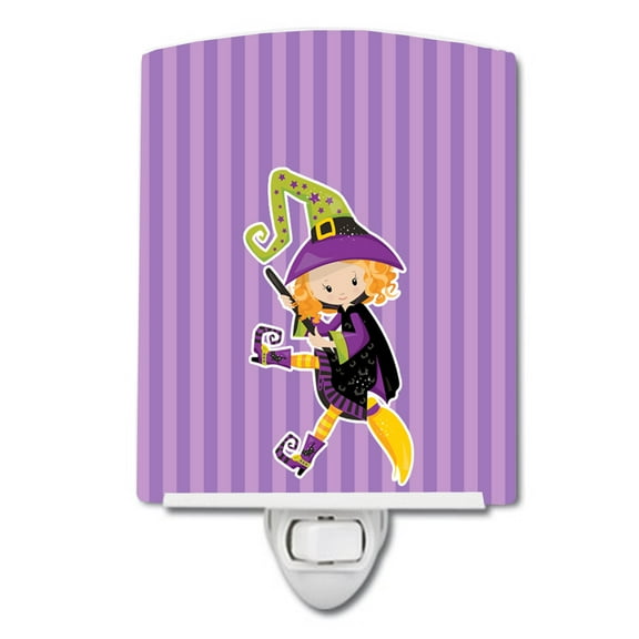 Caroline's Treasures BB9153CNL Halloween Witch Ceramic Night Light, 6x4x3", multicolor