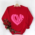 thumbnail image 6 of YueHuiYing Valentine's Day Romantic Pink Heart Print Women's Oversized Crewneck Long Sleeve Hoodless Sweatshirt, 6 of 9