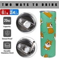 thumbnail image 5 of Corgi Tumbler With Lid and Straw 20 oz Insulated Dog Tumbler Stainless Steel Corgi Skinny Tumbler Water Bottle Travel Mug Wine Cups Corgi Gifts for Corgi Lovers, 5 of 6