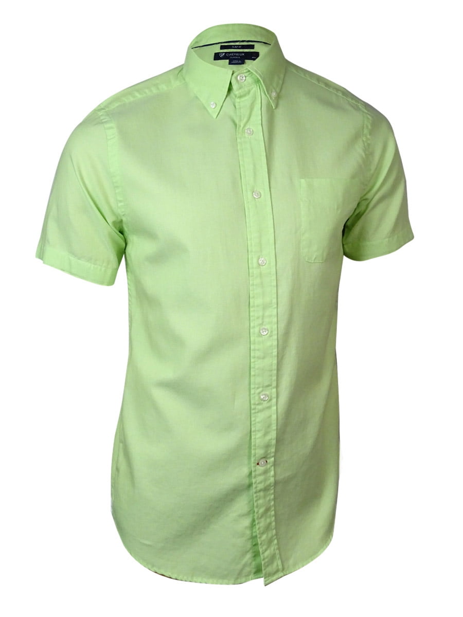 CREMIEUX Classics SLIM FIT Short Sleeve Button Front INDIAN MADRAS Plaid Shirt 