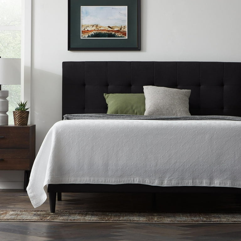 Rest Haven Upholstered Platform Bed Frame with Square Tufted