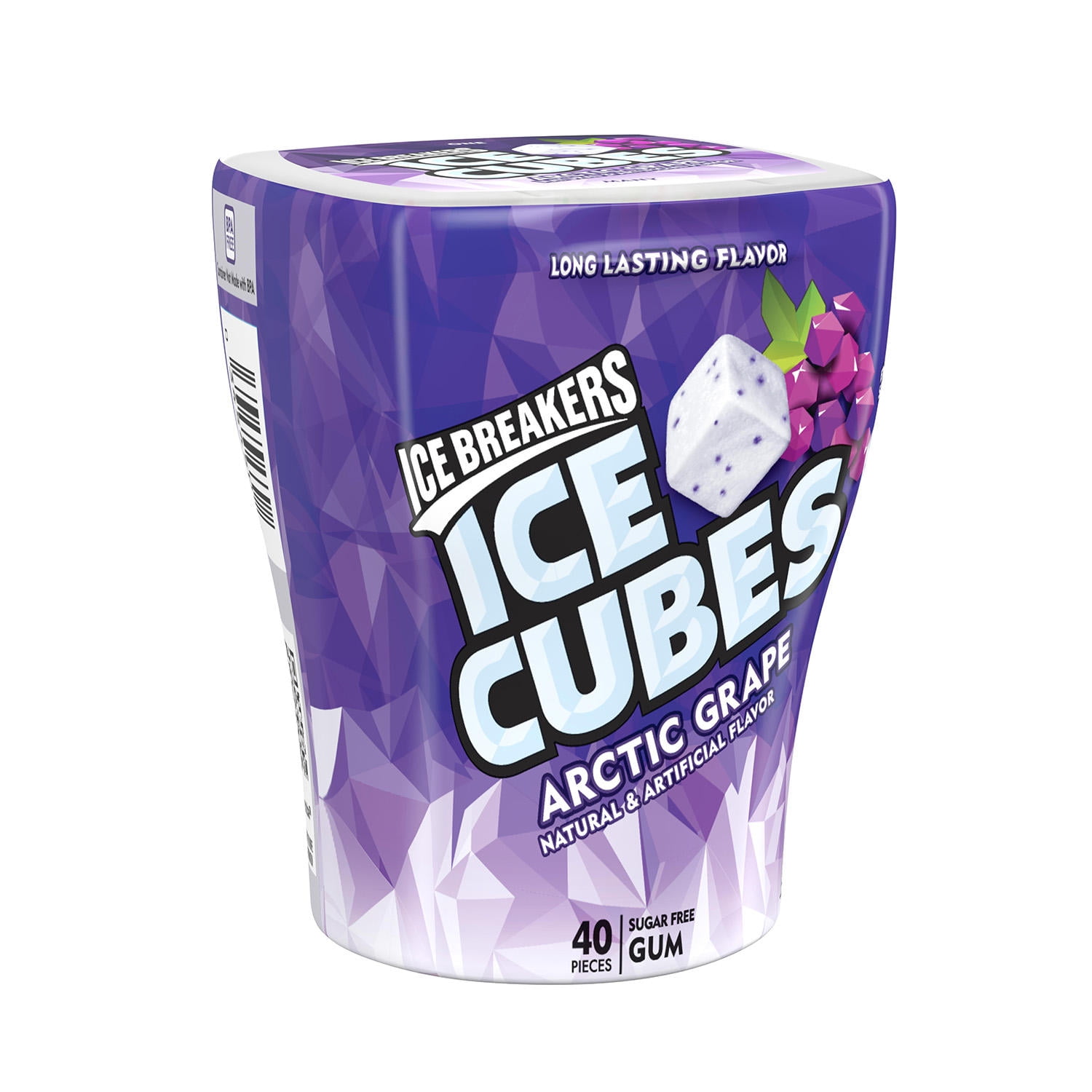 4 Pack | Ice Breakers Ice Cubes Sugar Free Gum, Arctic Grape, 40 Pieces