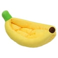 thumbnail image 2 of Banana Bed for Dogs and Cats Creative Banana Boat Shape Pet Bed, Fluffy Soft Plush Washable Pet Sofa for Small Medium Pets Indoor Use 70x40x13cm, 2 of 5