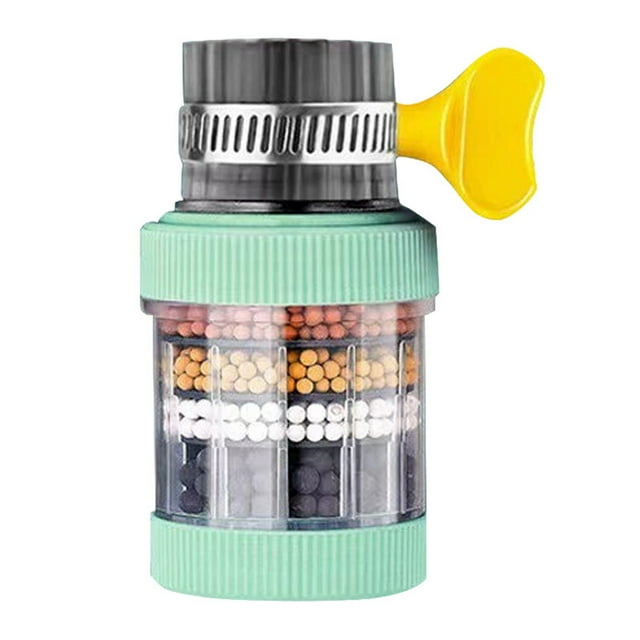 6-Layer Faucet Strainer for Hard Water Kitchen Shower Purification System Activated Tap Attachment Bathroom Cleaner Universal Handheld Spray Adapter with High Efficiency