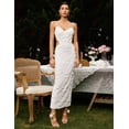thumbnail image 3 of Vestido de noche BELLA BARNETT, maxi blanco y perlado con lentejuelas, 3 of 6
