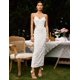 thumbnail image 3 of Vestido BELLA BARNETT Impresionante con lentejuelas de perlas blancas para mujer, 3 of 6