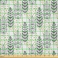 thumbnail image 2 of Ambesonne Ethnic Fabric by the Yard Microfiber, Herbs Leaves Art, 10 Yards, Khaki Grey and White, 2 of 2