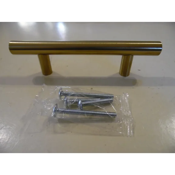 Goldenwarm 3 In. Brushed Brass Cabinet/Dresser/Desk, Door/Drawer, Metal Bar Pull