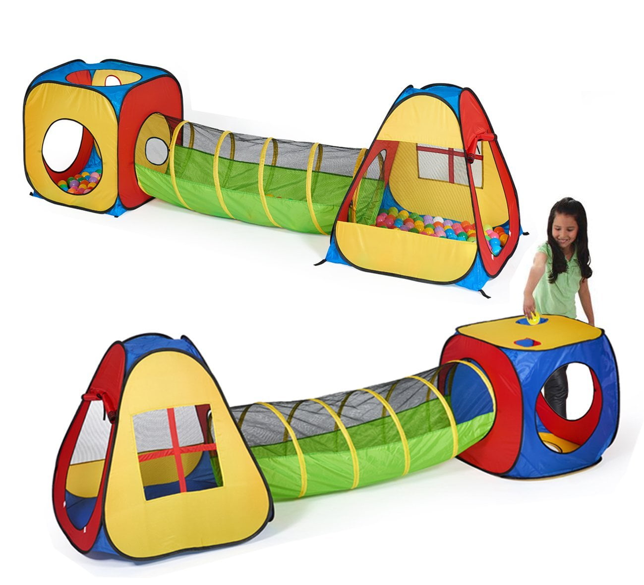 utex 3 in 1 pop up play tent with tunnel