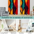 thumbnail image 5 of Colorful Abstract Blackout Window Curtains, Geometric Red Orange Cyan Pattern Aesthetic Art Living Room Bedroom Decor Thermal Curtain Darkening Grommet Window Drapes Treatments, 2 Panels 52x84 Inch, 5 of 6