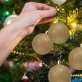 thumbnail image 4 of Adornos navideños de 5 pulgadas - Bolas de purpurina irrompibles para árbol/corona, paquete a granel de bolas colgantes de plástico, decoración navideña para fiestas y hogar (doradas), 4 of 4
