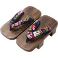 thumbnail image 1 of Men's Stage Performance Geta Japanese Wooden Slippers Clogs Flip Flops Sandals Shoes（40 feet style 2）, 1 of 5