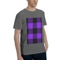 thumbnail image 2 of Bingfone Purple Buffalo Plaid Men'S Loose Fit Short-Sleeve Pocket T-Shirt, 2 of 7