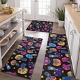 thumbnail image 2 of Colorful Psychedelic Mushroom Black Pattern Kitchen Rugs Sets Of 3,Kitchen Runner Rugs Non Skid Washable,Decorative Kitchen Floor Mats for Kitchen,Sink,Laundry,17"x30"+ 17"x47" + 17"x59", 2 of 6