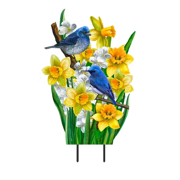 Briarwood Lane Spring Metal Art 29x14 Bluebirds and Daffodils For Spring Metal Art