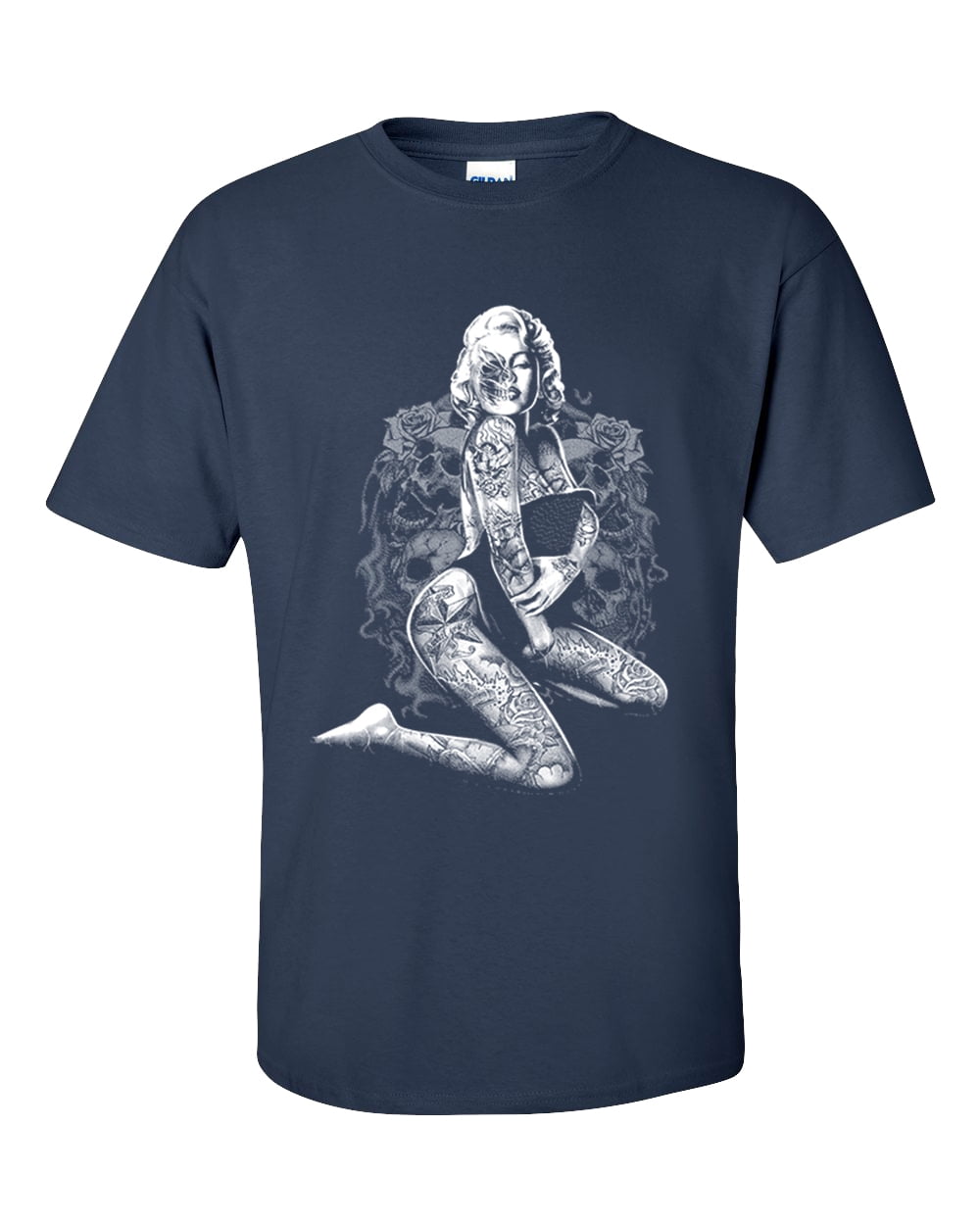 Camiseta Marilyn Monroe Calavera Pose Unisex Manga Corta - Imagen 19 de 22