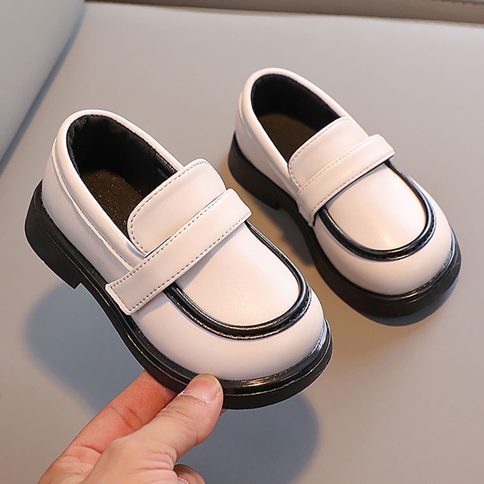 nsendm Girls Shoes Little Kid 4 Toddler Girl Shoes Toddler Boys Girls Dress Shoes PU Leather Wedding School Loafer Boys Dress Toddler Girl Apparel