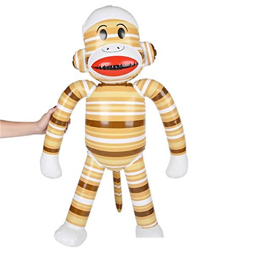 Jumbo 38" Inflatable Classic Brown Striped Sock Monkey
