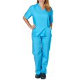 thumbnail image 1 of Women Men Medical Doctor Uniform Scrub Tops Pants Set Nurse Dentist Hospital Suit, 1 of 5