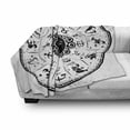thumbnail image 3 of Zodiac Soft Flannel Fleece Throw Blanket, Minimalist Rounded Outer Space Effects on Character Image Print, Cozy Plush for Indoor and Outdoor Use, 70" x 90", Black White, by Ambesonne, 3 of 6