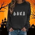 thumbnail image 2 of Halloween Sweatshirt for Women Dressy Rhinestone Ghost Pumpkin Pullover Crewneck Long Sleeve Tops Loose Fit Soft Funny Holiday Tees, 2 of 5