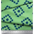 thumbnail image 3 of Soimoi Green Viscose Chiffon Fabric Diamond Geometric Fabric Prints By Yard 42 Inch Wide, 3 of 3