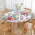 thumbnail image 3 of Pioneer Flower Floral Print Pattern Round Fitted Tablecloth with Elastic Edge,Dining Table Cover Waterproof,Outdoor Round Tablecloth for Camping,Dining,Indoor and Outdoor, 3 of 7