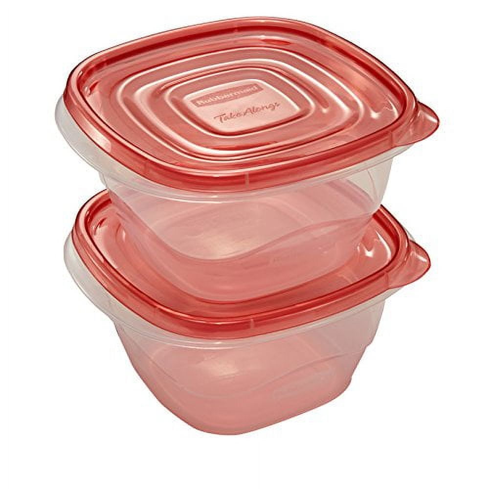 Rubbermaid TakeAlongs Rhubarb 5 Cup Deep Square Containers, 4-Pack