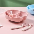 thumbnail image 3 of Homeer Kids Tableware Set Baby Cutlery Set Dinnerware Set 1 Set Kids Tableware Non-Slip Suction Cup Compartment Plate with Lid, 3 of 11